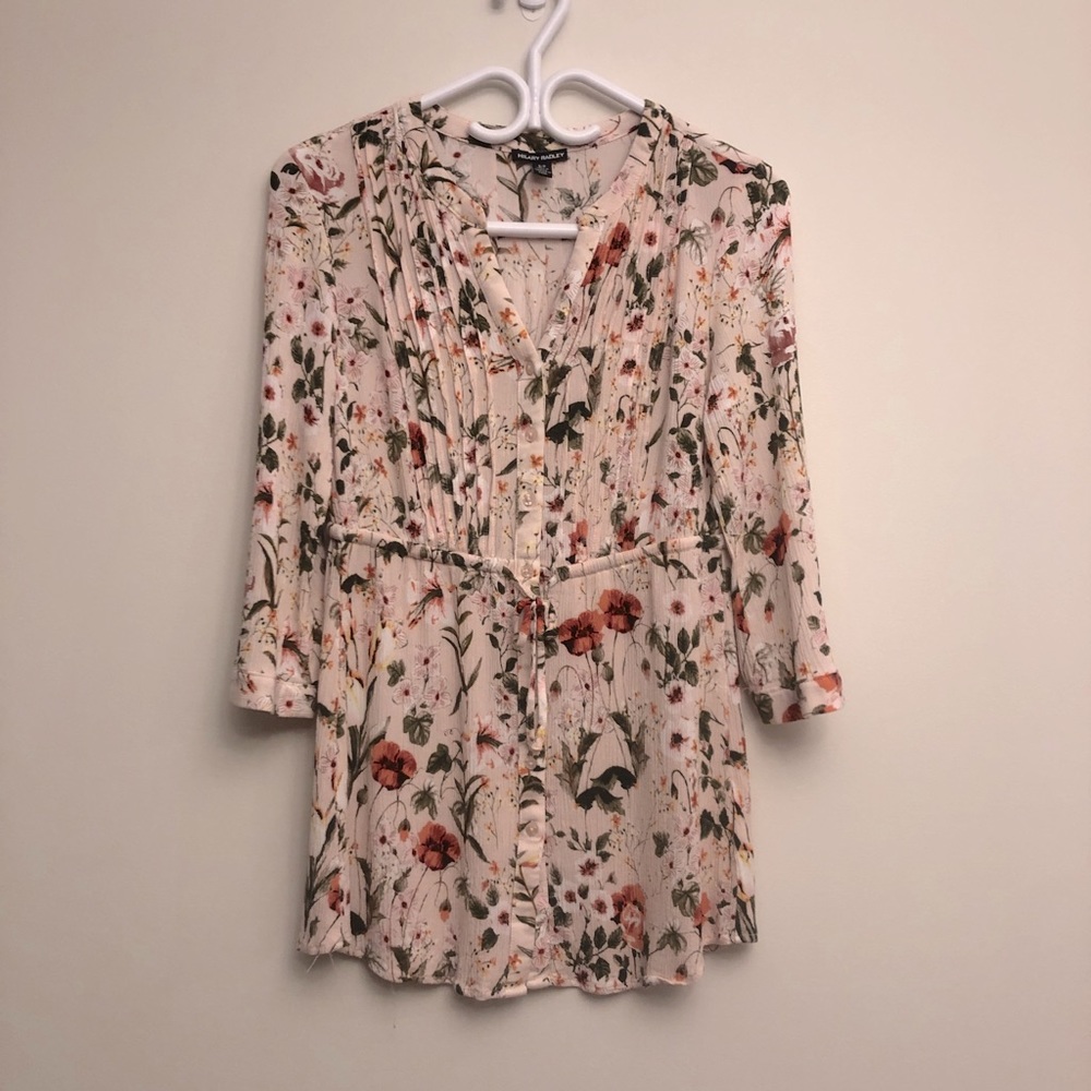 Hilary Radley Pink Floral  Blouse, Great Condition, Size S